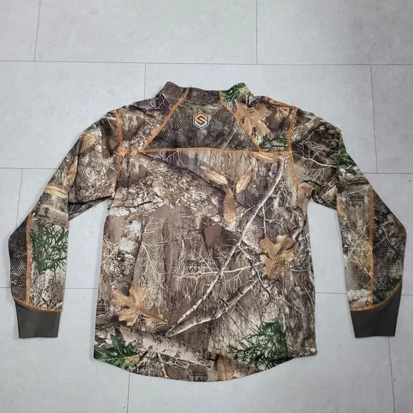 Scentlok Men's Savanna AERO Attack V2 1/4 Zip Hunting Shirt Realtree Camo Carbon